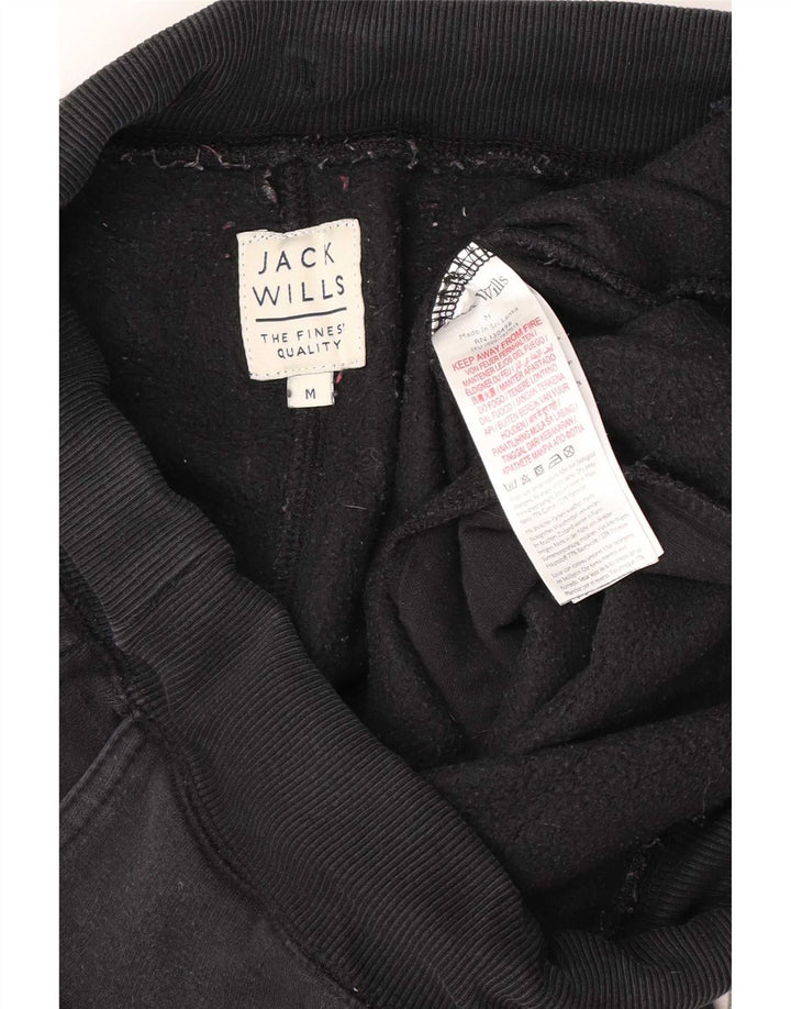 Jack Wills Mens Graphic Tracksuit Trousers Joggers Medium Black Cotton