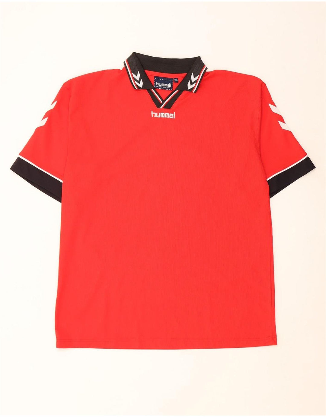 Hummel Mens Graphic Polo Shirt 2XL Red Colourblock Polyester