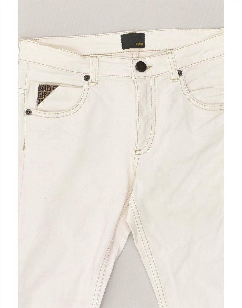 FENDI Girls Slim Jeans 9-10 Years W26 L26 White Cotton | Vintage Fendi | Thrift | Second-Hand Fendi | Used Clothing | Messina Hembry 