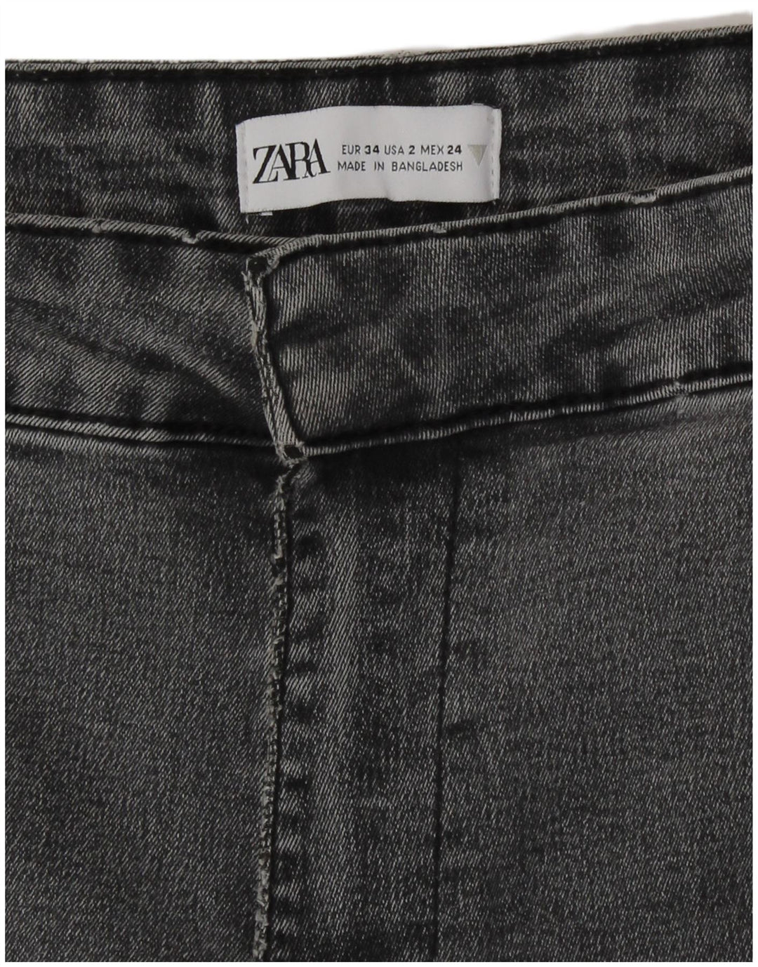 Zara Womens High Rise Flared Jeans EU 34 2XS W24 L31 Grey