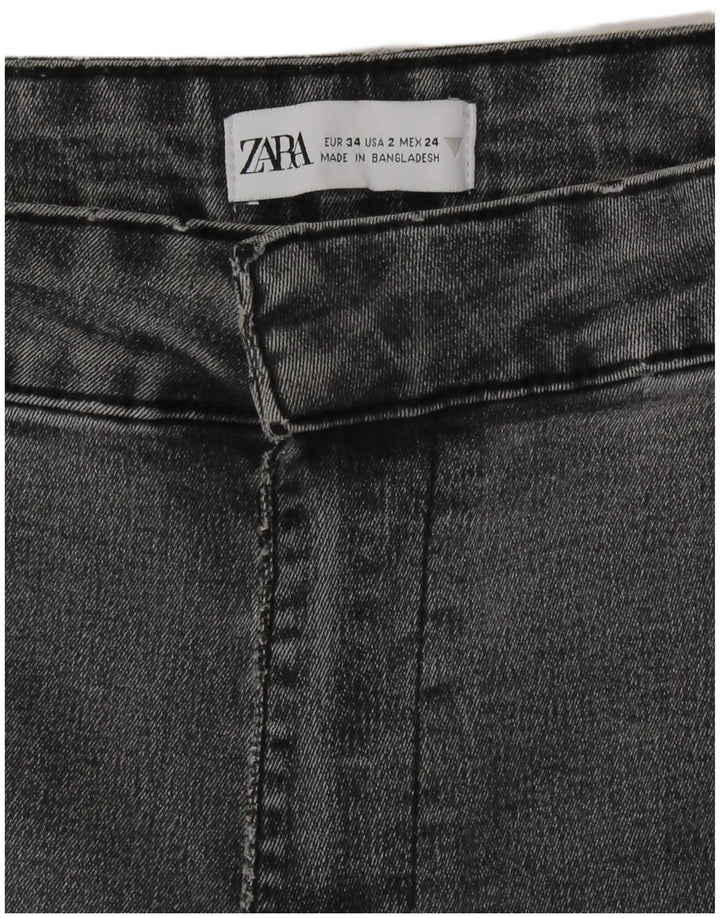 Zara Womens High Rise Flared Jeans EU 34 2XS W24 L31 Grey