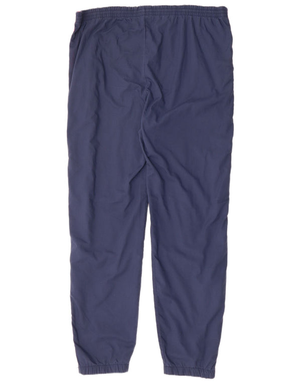 VINTAGE Mens Tracksuit Trousers Joggers XL  Navy Blue Colourblock