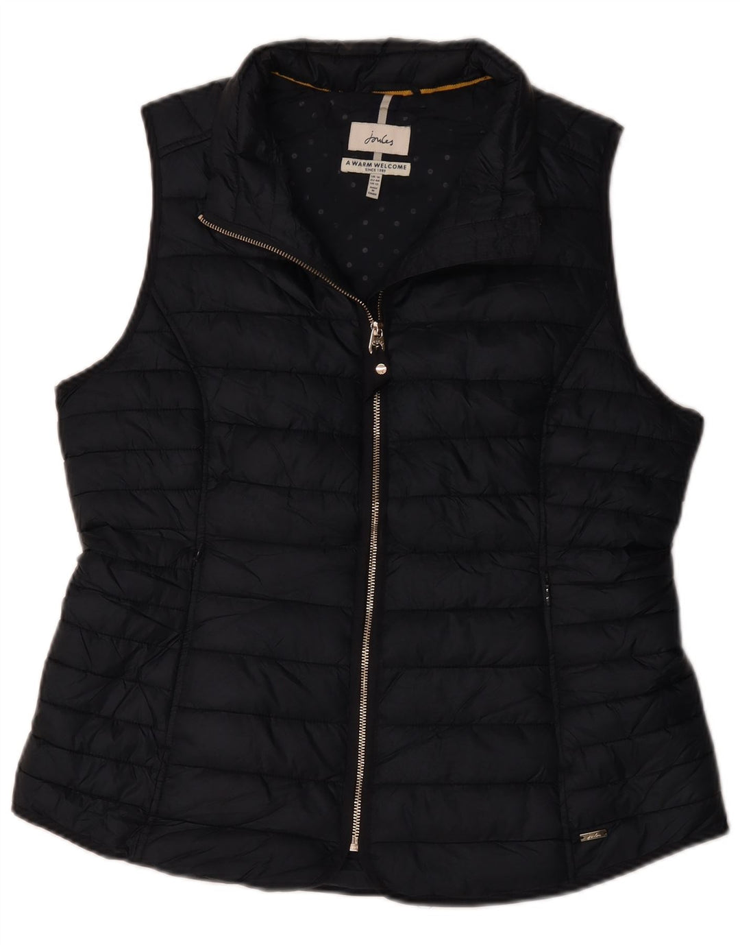 Joules Womens Padded Gilet UK 16 Large Navy Blue Polyester