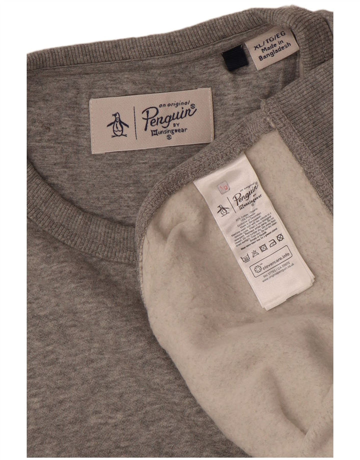 Penguin Mens Sweatshirt Jumper XL Grey Cotton