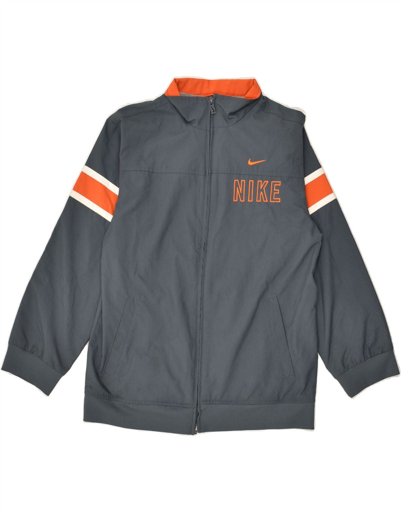 NIKE Boys Tracksuit Top Jacket 10-11 Years Medium Grey Polyester | Vintage Nike | Thrift | Second-Hand Nike | Used Clothing | Messina Hembry 