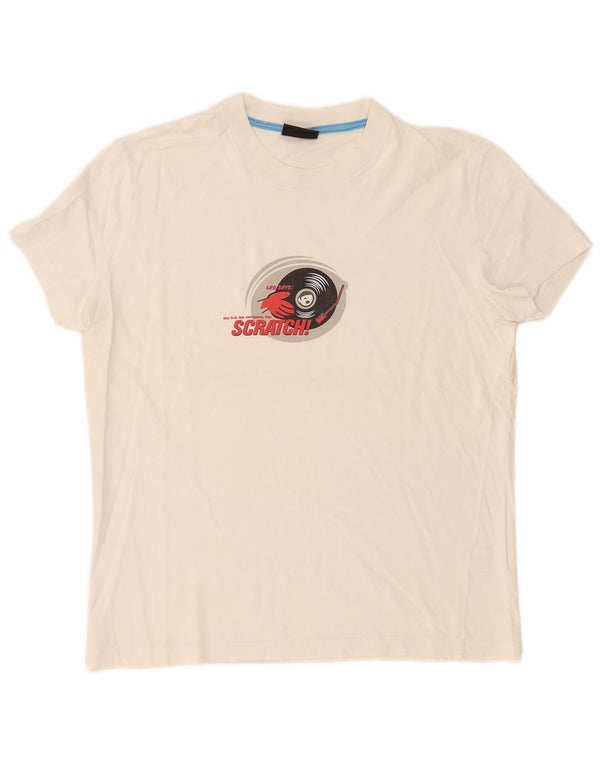 Lee Womens Graphic T-Shirt Top UK 16 Large White Cotton