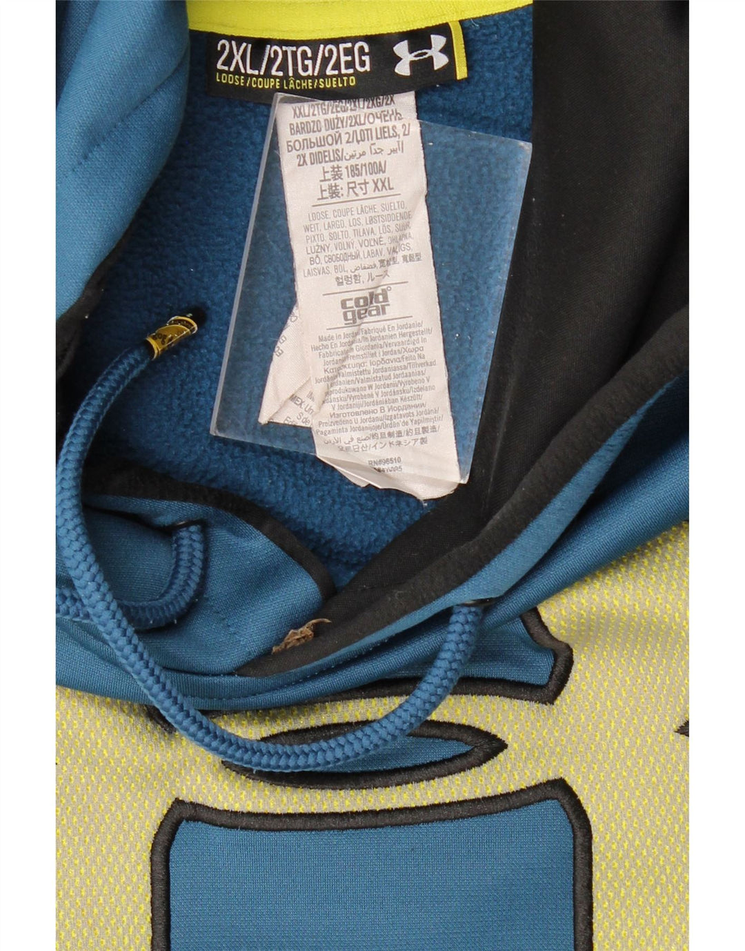 UNDER ARMOUR Mens Heat Gear Graphic Hoodie Jumper 2XL Blue