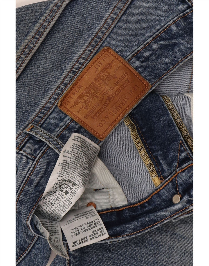 Levi's Mens 511 Slim Jeans W34 L32 Blue Cotton