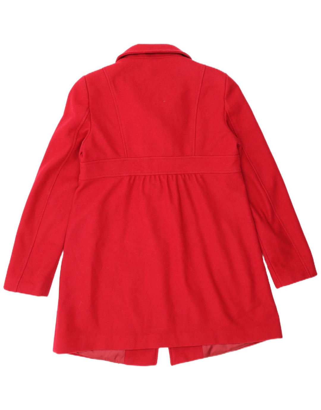 Benetton Womens Double Breasted Coat UK 14 Medium Red Wool