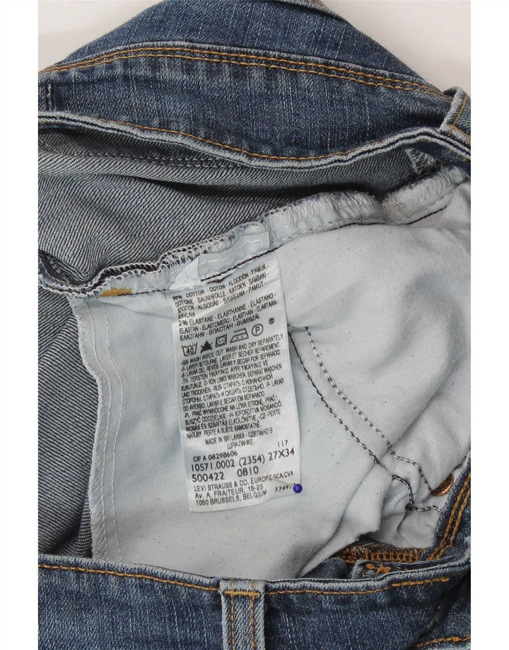 Levi's Womens 571 Slim Jeans W27 L34 Blue Cotton