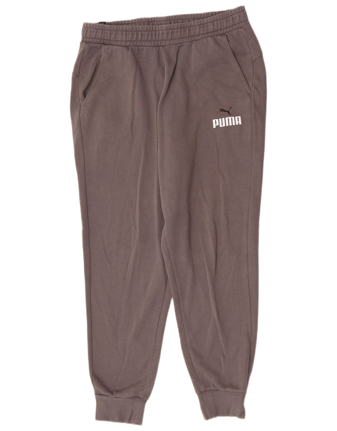 Puma Mens Graphic Regular Fit Tracksuit Trousers Joggers Large Grey Cotton