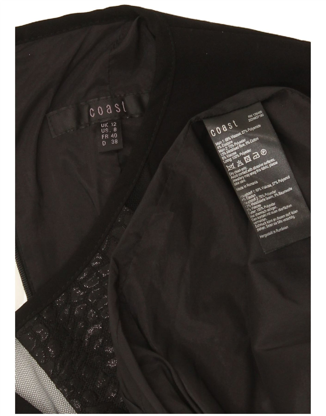 Coast Womens Sheath Dress UK 12 Medium Black Viscose