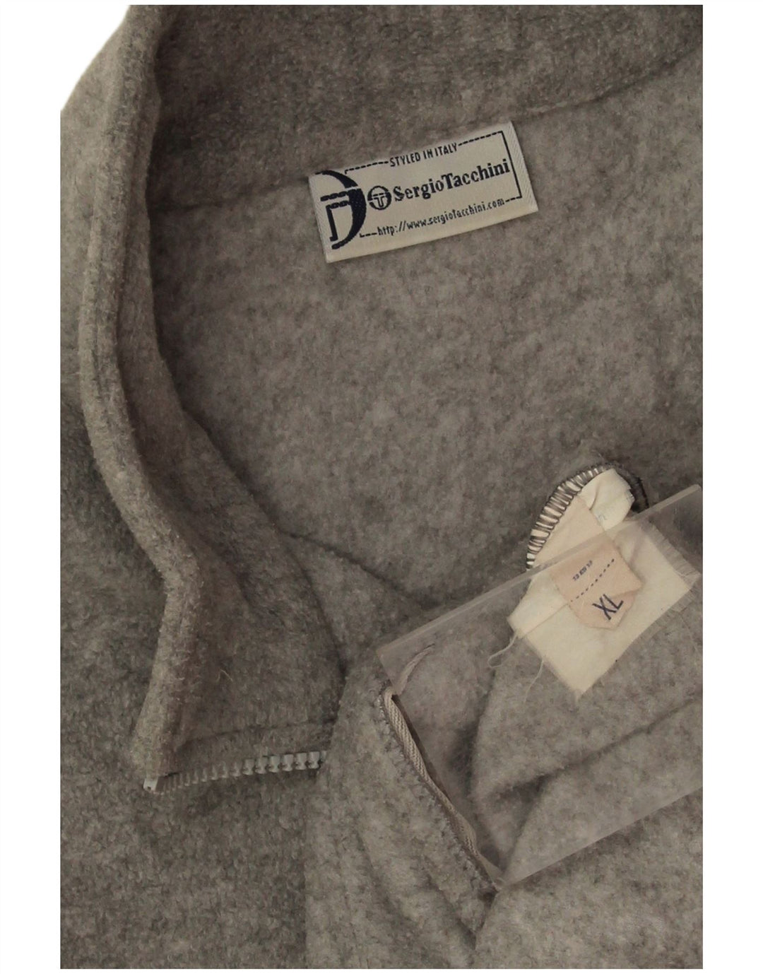 Sergio Tacchini Mens Fleece Jacket UK 42 XL Grey Flecked