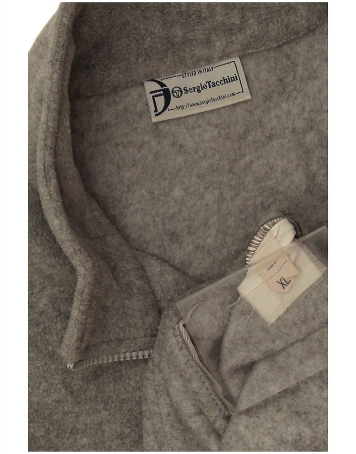 Sergio Tacchini Mens Fleece Jacket UK 42 XL Grey Flecked