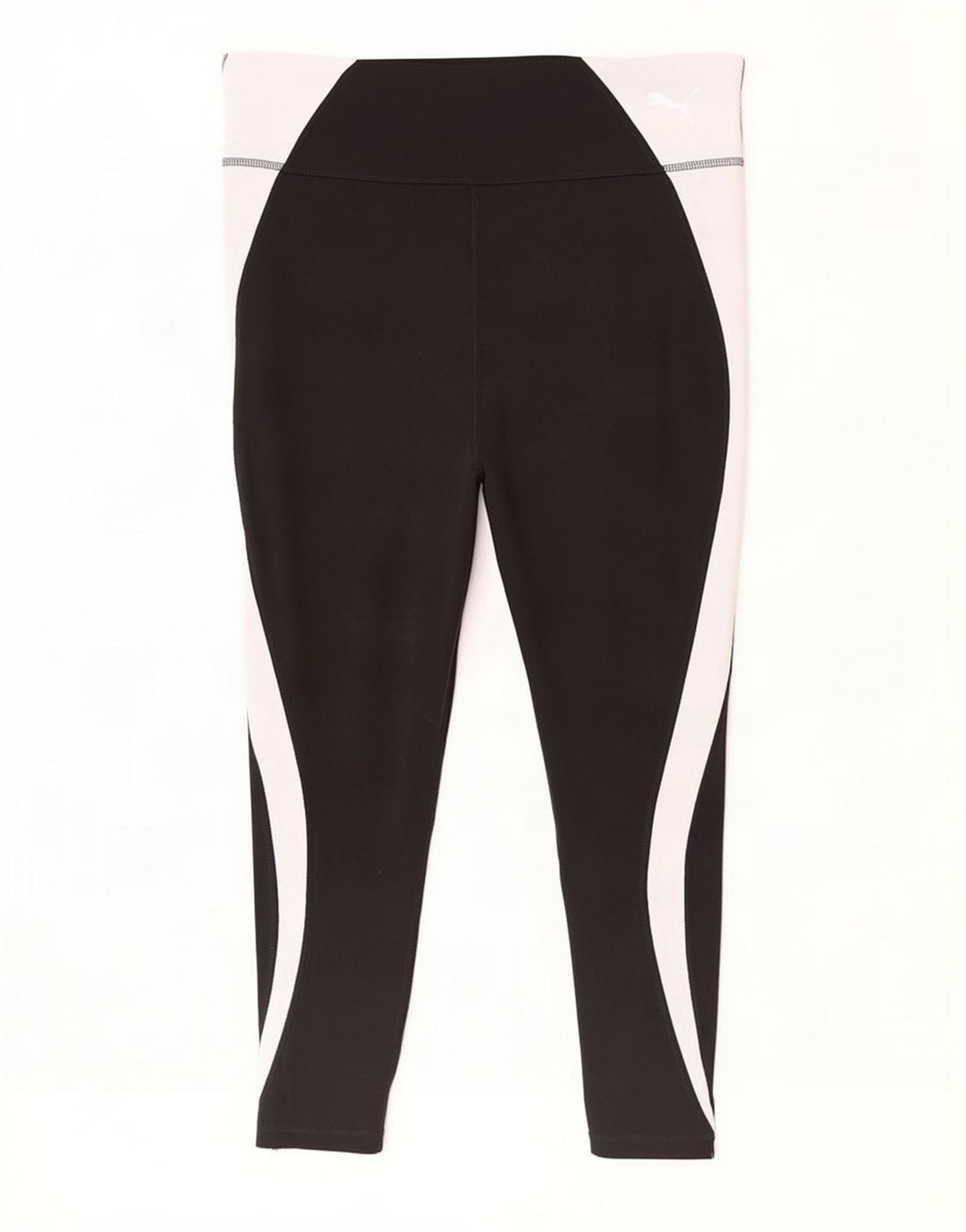 Puma Womens Crop Leggings UK 16 Large Black Colourblock Polyester