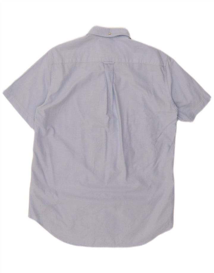 Gant Mens Short Sleeve Regular Fit Shirt Size 39 Medium Blue Cotton