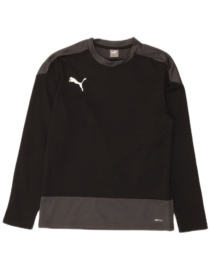 Puma Boys Top Long Sleeve 13-14 Years Black Colourblock Polyester