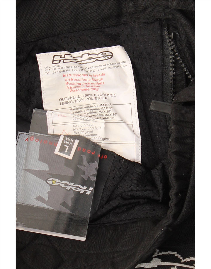 Hebo Mens Motorstyle Graphic Slim Trousers Large W34 L31 Black Polyamide