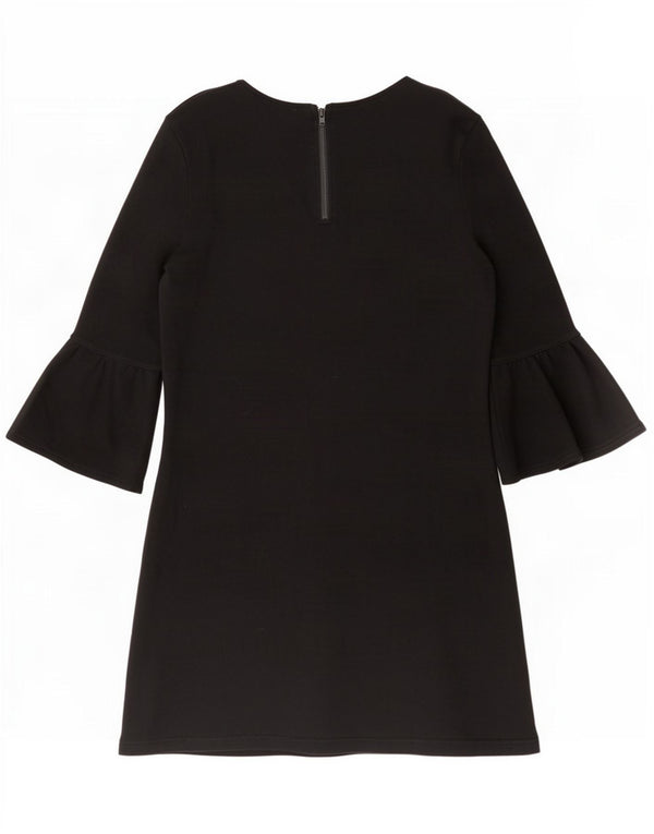 Sun68 Womens 3/4 Sleeve Shift Dress UK 10 Small Black Cotton