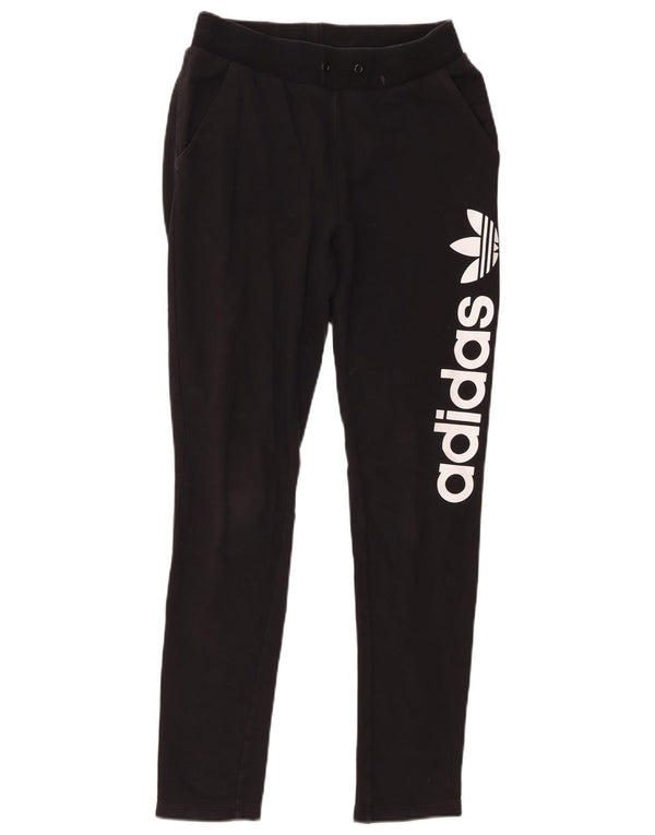 Adidas Womens Graphic Tracksuit Trousers UK 8 Small Black Cotton