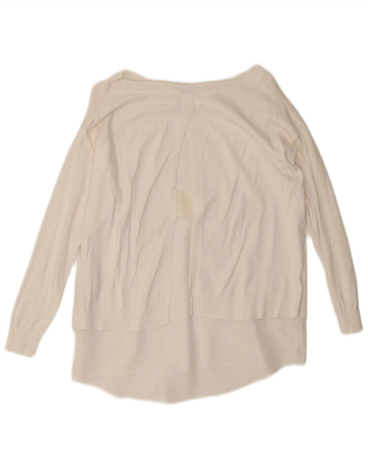 Marella Womens Boat Neck Jumper Sweater UK 12 Medium White Viscose