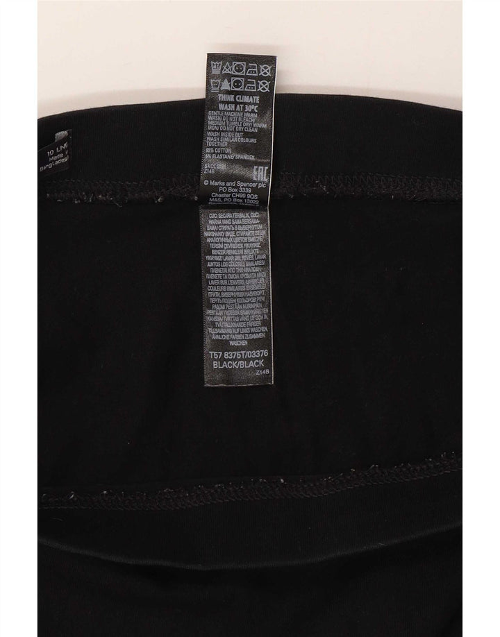 Marks & Spencer Womens Leggings UK 10 Small Black Cotton
