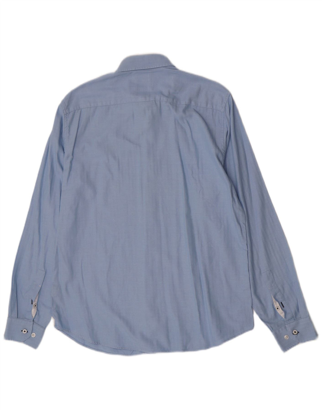 Crew Clothing Mens Slim Fit Shirt Large Blue Herringbone Cotton