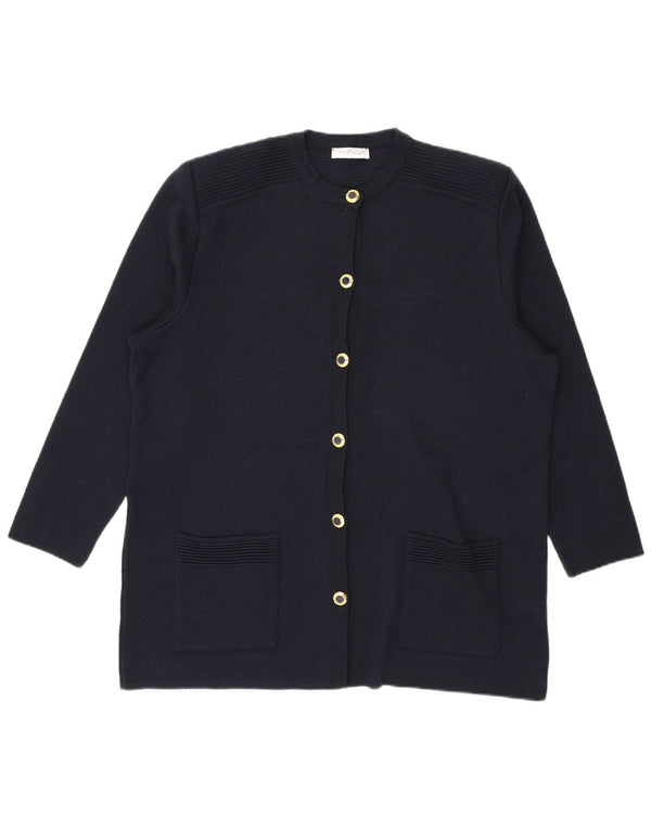 Vintage Womens Longline Oversized Cardigan Sweater IT 46 Large Navy Blue