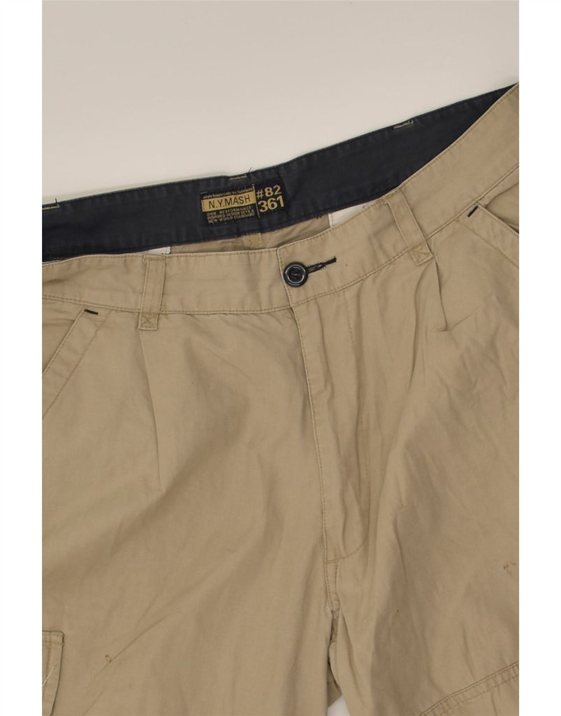 MASH Mens Straight Cargo Trousers W32 L30  Beige | Vintage Mash | Thrift | Second-Hand Mash | Used Clothing | Messina Hembry 