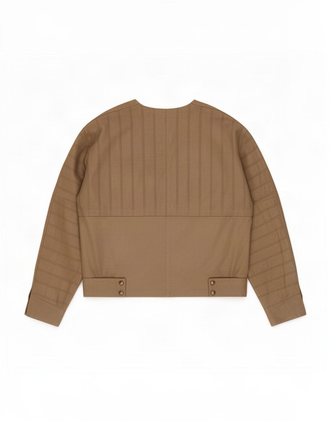 Mabrun Womens Suede Jacket IT 44 Medium Beige Striped Leather