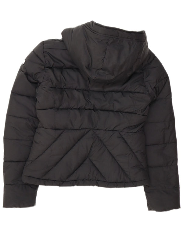 Hollister Womens Hooded Padded Jacket UK 10 Small Black