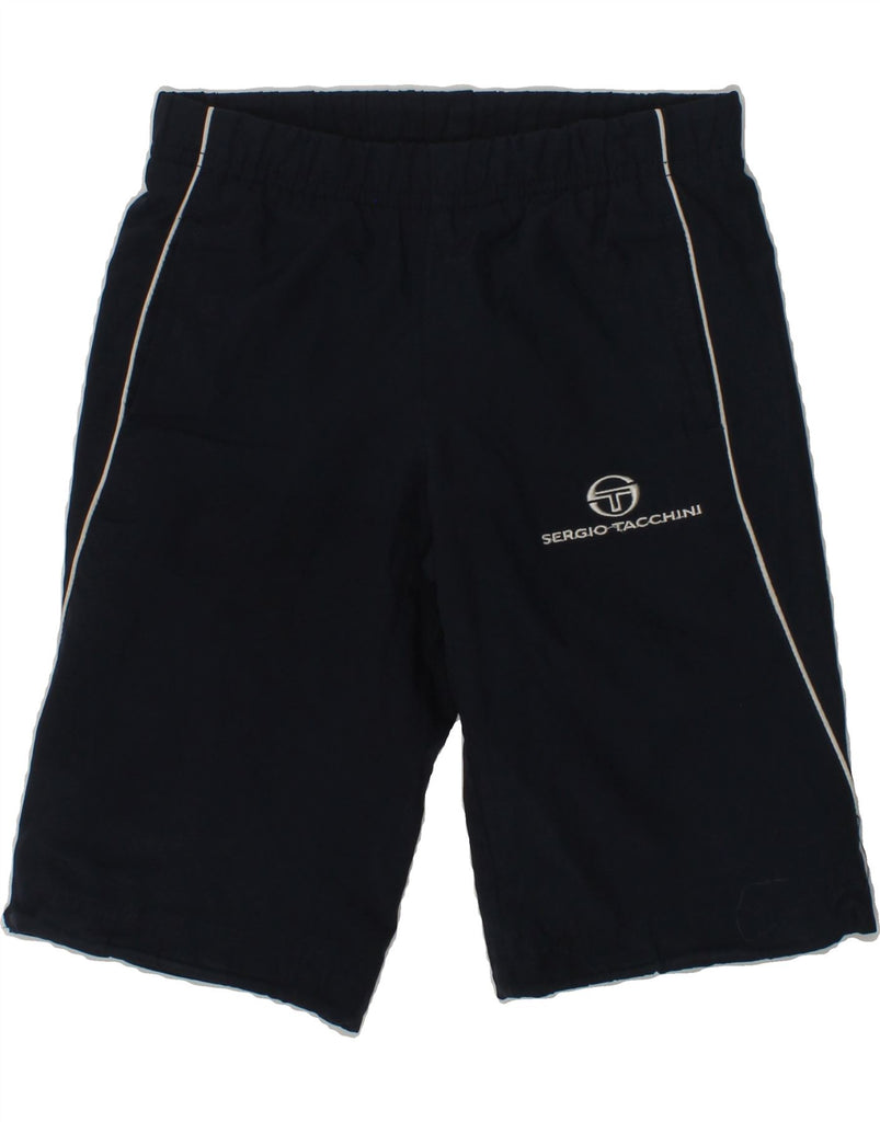 SERGIO TACCHINI Boys Graphic Sport Shorts 4-5 Years 2XS Navy Blue | Vintage Sergio Tacchini | Thrift | Second-Hand Sergio Tacchini | Used Clothing | Messina Hembry 