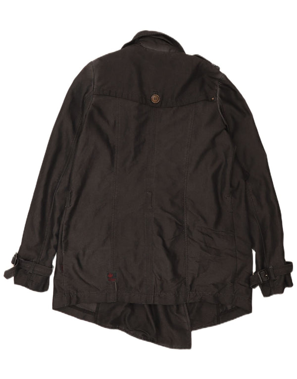 KHUJO Womens Oversized Trench Coat UK 10 Small Black Polyester