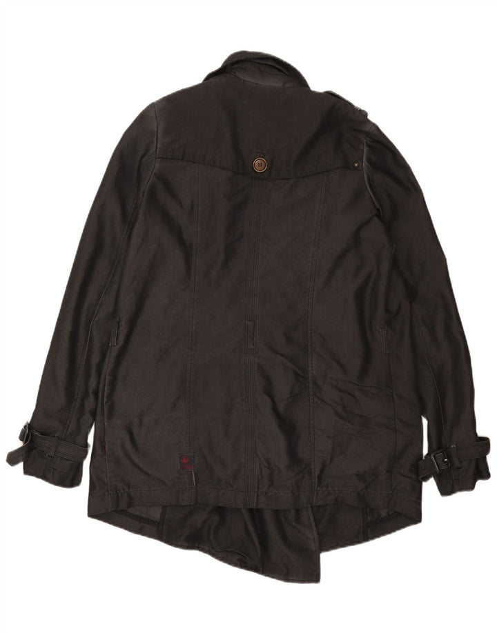 KHUJO Womens Oversized Trench Coat UK 10 Small Black Polyester