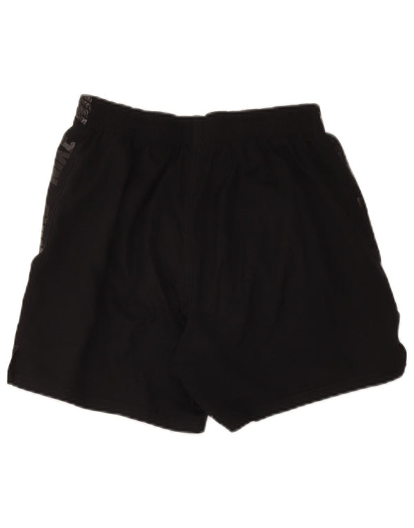 Nike Womens Graphic Sport Shorts UK 12 Medium Black Polyester