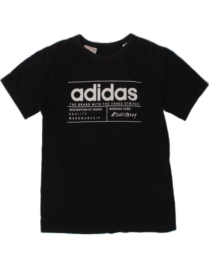 ADIDAS Boys Graphic T-Shirt Top 7-8 Years Black Cotton | Vintage Adidas | Thrift | Second-Hand Adidas | Used Clothing | Messina Hembry 