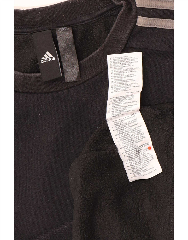 Adidas Mens Sweatshirt Jumper Large Black Cotton