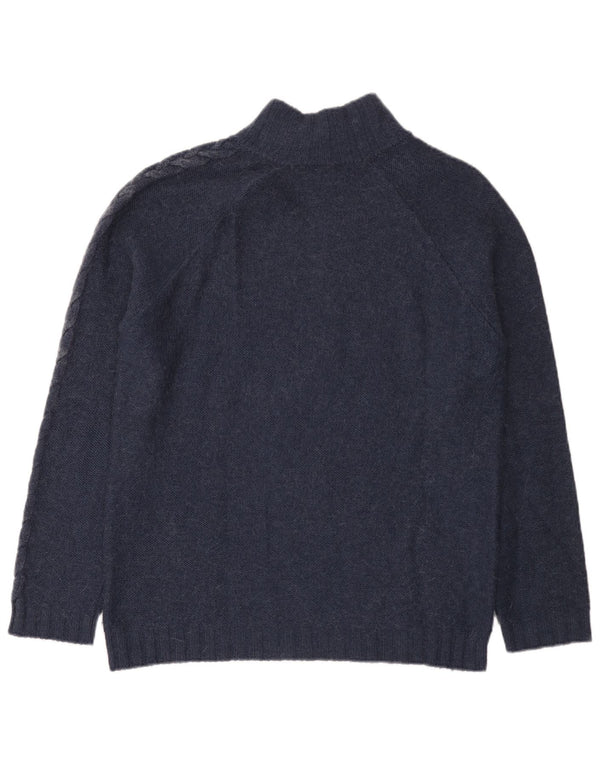 Armani Jeans Mens Button Neck Jumper Sweater 2XL Navy Blue