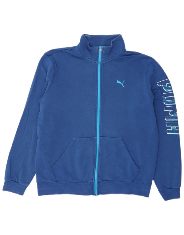 Puma Mens Graphic Tracksuit Top Jacket Large Blue
