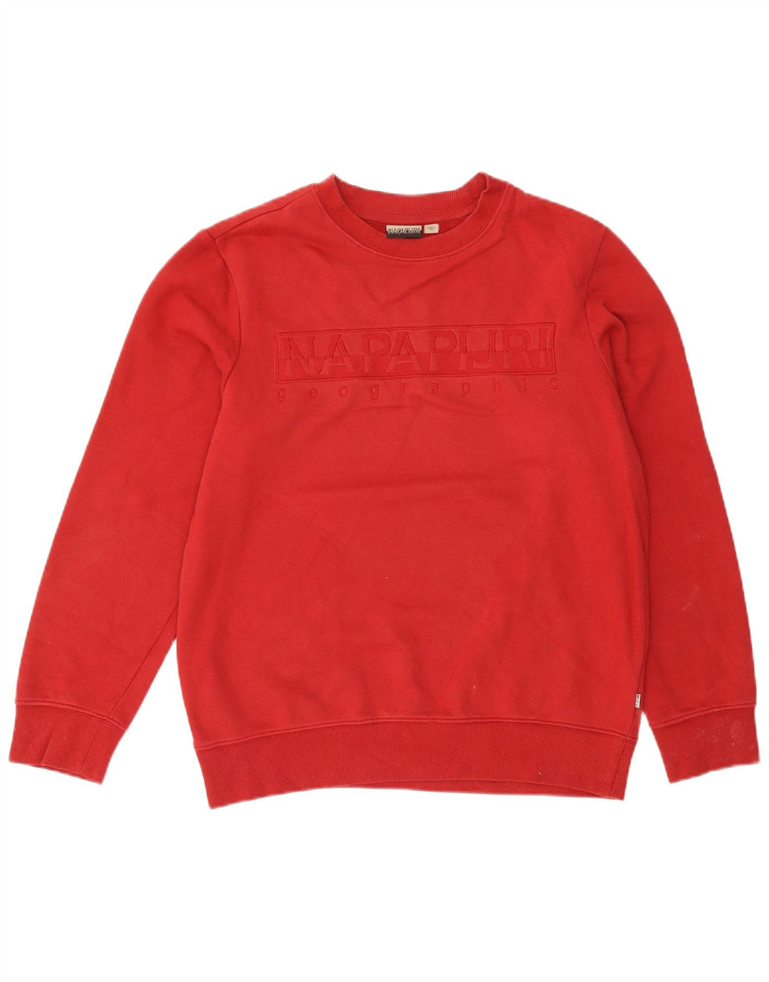 Napapijri Mens Geographic Graphic Sweatshirt Jumper Medium Red Cotton