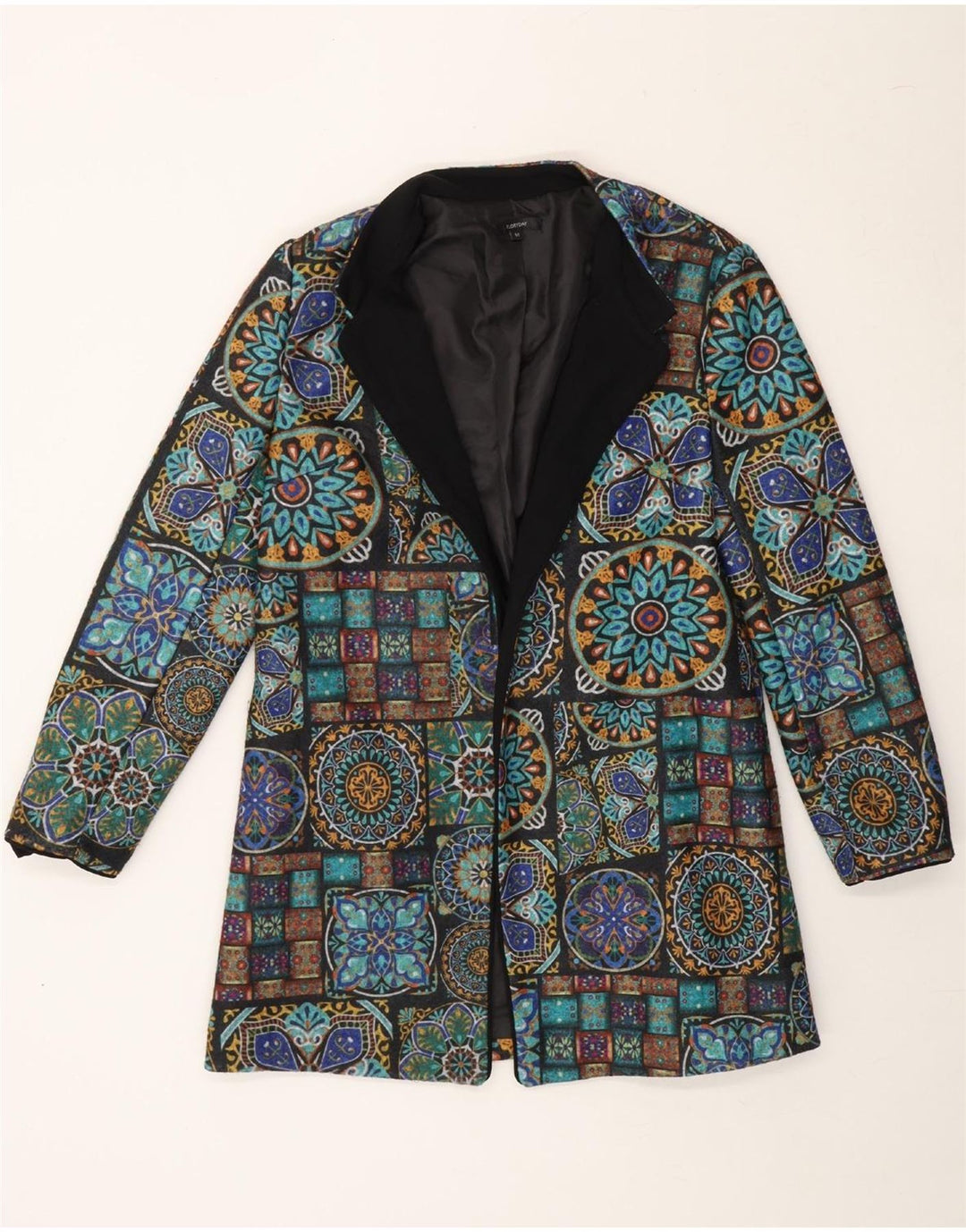 FLORYDAY Womens Open Blazer Jacket UK 14 Medium Multicoloured Floral Vintage Floryday and Second-Hand Floryday from Messina Hembry 