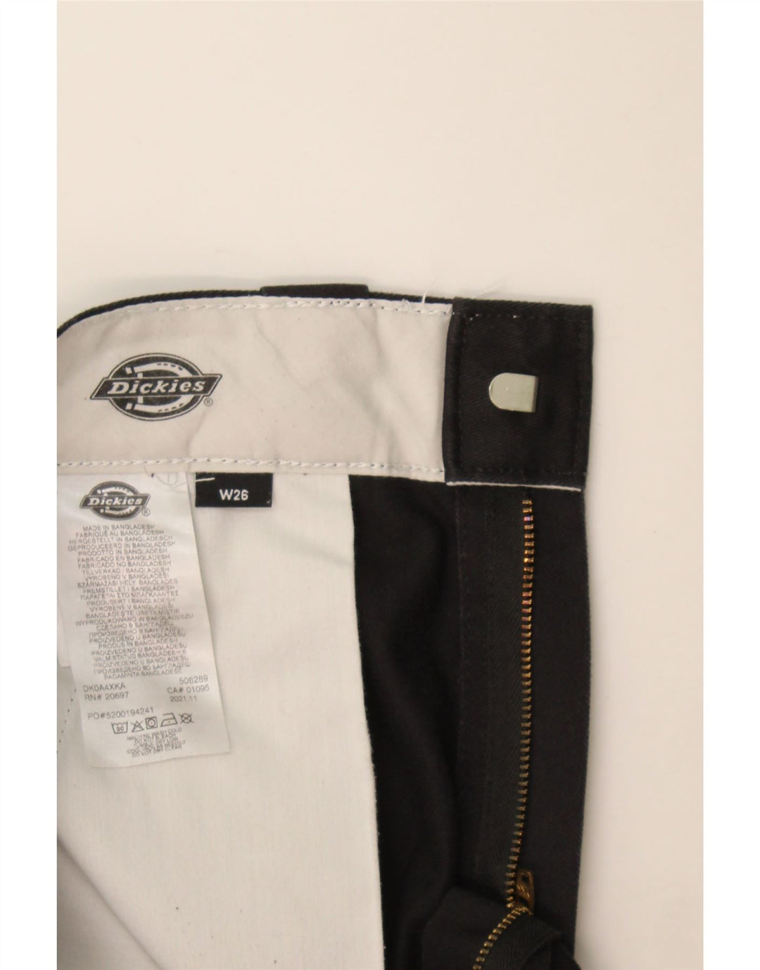 Dickies Womens Straight Chino Trousers W26 L26 Black Polyester