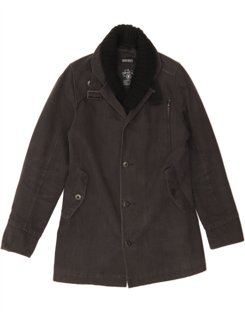 PULL & BEAR Mens Overcoat UK 38 Medium Grey Nylon Vintage Pull & Bear and Second-Hand Pull & Bear from Messina Hembry 