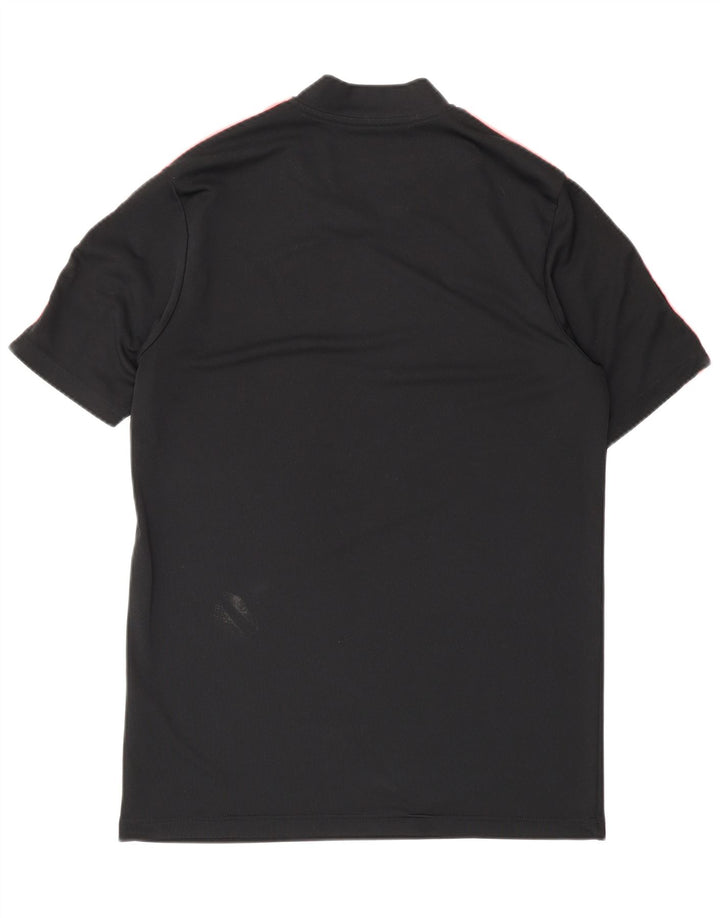 Adidas Mens Short Sleeve Regular T-Shirt Top Medium Black Colourblock