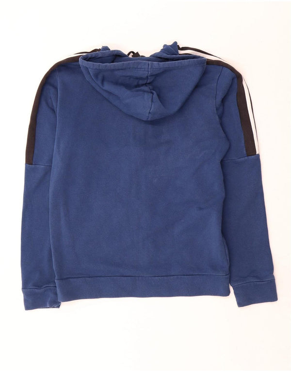 Adidas Mens Zip Hoodie Sweater Small Blue Colourblock Cotton