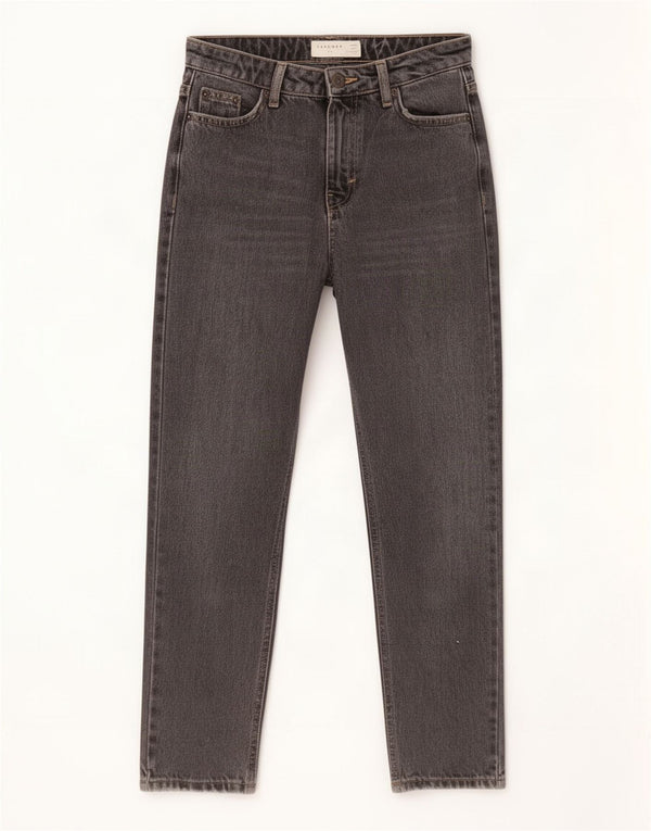 Topshop Womens Mom Crop Tapered Jeans W26 L25 Grey Cotton