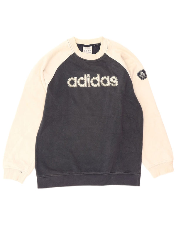 Adidas Boys Graphic Sweatshirt Jumper 11-12 Years Navy Blue Colourblock