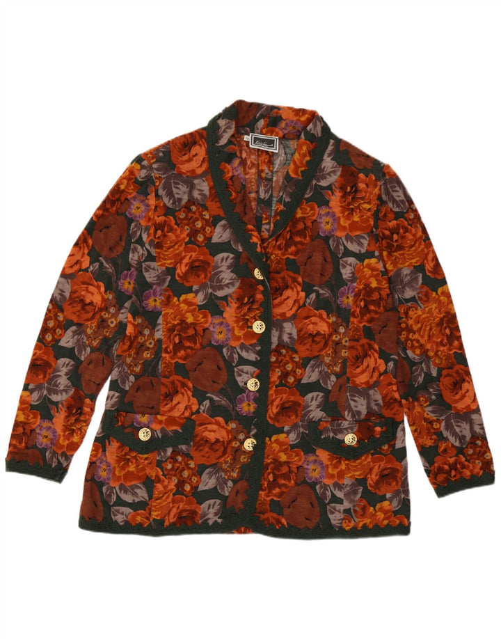 Luisa Spagnoli Womens 4 Button Blazer Jacket IT 50 XL Multicoloured Floral