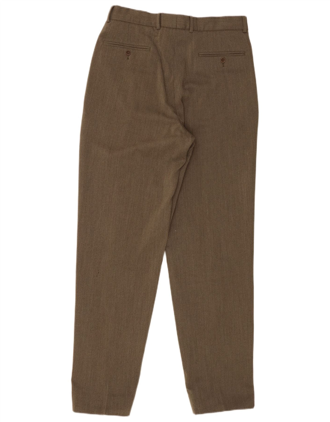 Marks & Spencer Mens Pegged Suit Trousers W32 L33 Khaki New Wool
