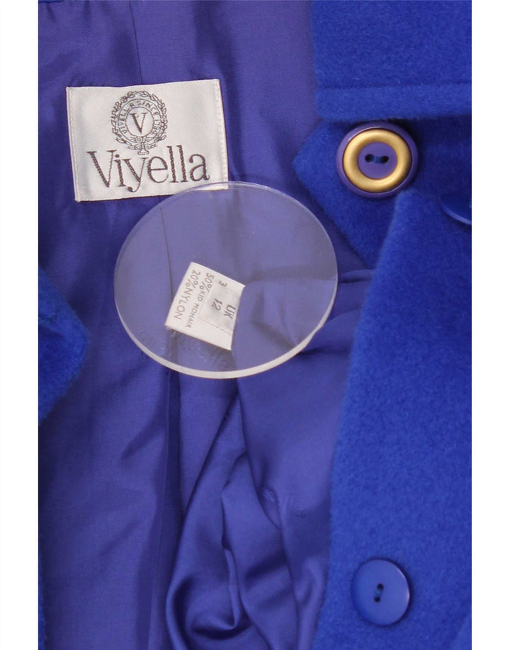 Viyella Womens Oversized Overcoat UK 12 Medium Blue Mohair